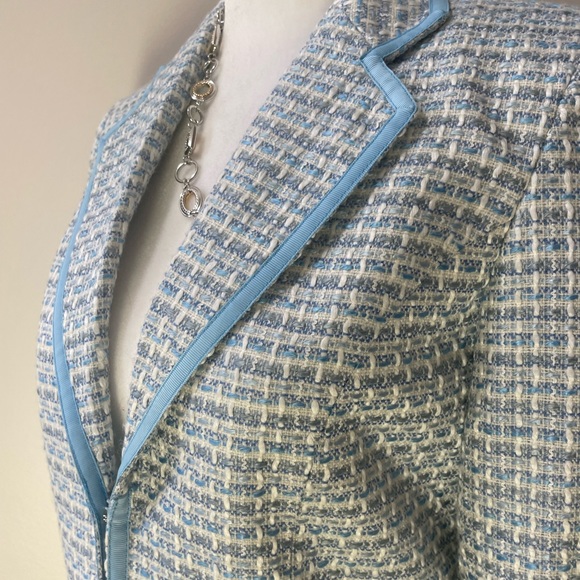 Women’s Jacket, Together, Size: 4, Color: Off-white/various blues, Front-Pockets - Picture 6 of 14